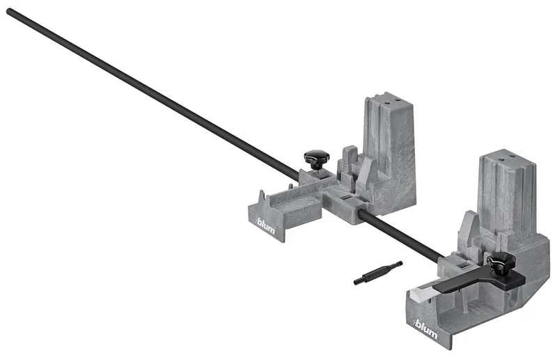 BOXFIX E-M - dispozitiv de asamblare, aparat de masă, pentru Grosimea fundului de sertar 16 mm, pentru MERIVOBOX, manual, Mod de montare: Şuruburi, KB de la 250 până la 1200 mm