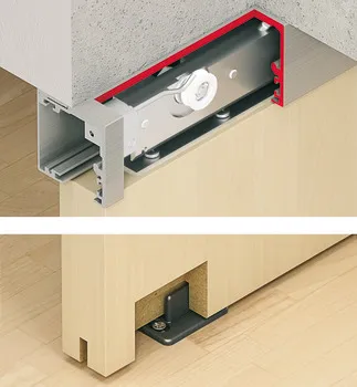 Șină de culisare din aluminiu, pre-găurită, pentru montaj pe tavan