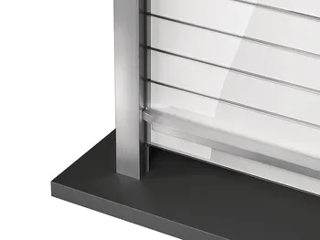 Tambour door white lacquered / black