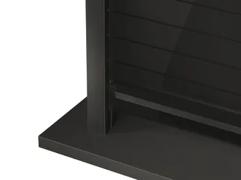 Tambour door black lacquered / silver