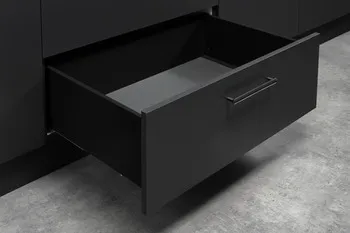 Slim wall drawer black.16/199/450mm