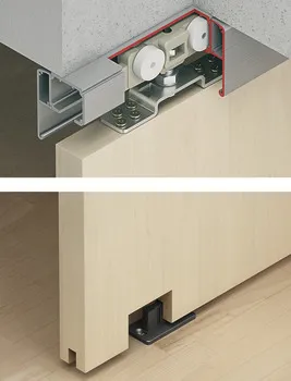 Sistem culisant Häfele Slido D-Line11 160P, set pentru 2 uși din lemn cu o greutate de până la 160