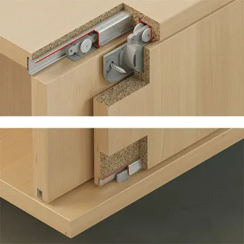 Sistem de culisare Häfele Slido F-Line21 12C, pentru mobilier din lemn cu uși încadrate, greutate d