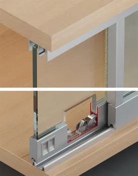 Rolă de culisare Häfele Slido F‑Line14 25A, pentru uși încadrate din sticlă cu ramă din aluminiu