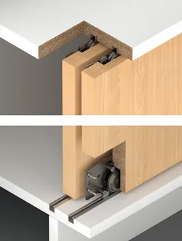 Sistem de culisare Häfele Slido F-Line18 50A, pentru mobilier din lemn cu uși încadrate, greutate d