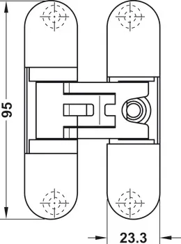 Balama pentru uşă, Startec H2, ascuns, pentru uși de interior fără falț de până la 45/60 kg