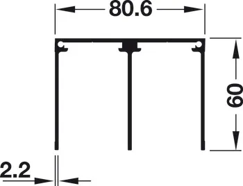 Șină de ghidare dublă, Superior, pentru montaj cu şuruburi, Înălțime 60 mm