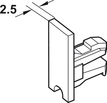 Piesă de capăt din plastic pentru sistemul Häfele Slido F-Line14 25A, fără mâner