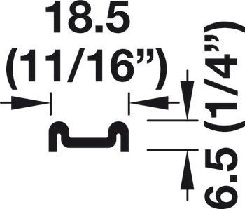 Șină inferioară de culisare, dublă, sistem Häfele Slido F-Line14 25A, pentru montaj cu şuruburi