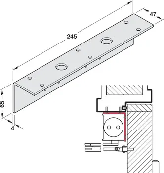 Consolă de fixare scafă, pentru TS 83, Dorma