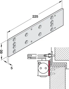 Plăcuță pentru montare, pentru TS 73 V, Dorma