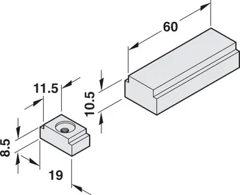 Limitator de unghi de deschidere, pentru șină de ghidare din gama TS 90 Impulse, Dorma