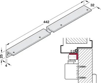 Consolă de fixare scafă, pentru șină de ghidare din gamele TS 91, TS 92 și TS 93