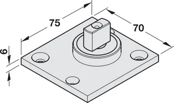 Pivot de rulment, cu pivot tronconic, resort podea, Geze