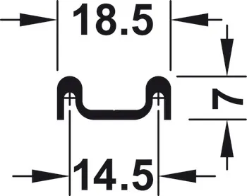 Șină inferioară de culisare, dublă, sistem Häfele Slido F-Line14 25A, pentru montaj cu șuruburi