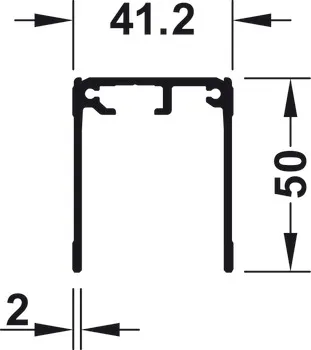 Slido R-Aluflex sgl.GT 50mm silv. L=3.5m