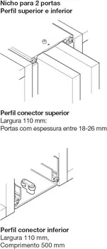 Ghidaj din aluminiu cu montaj în șină, pentru 2 uși în sistemul Hawa Concepta 25/30/40/50