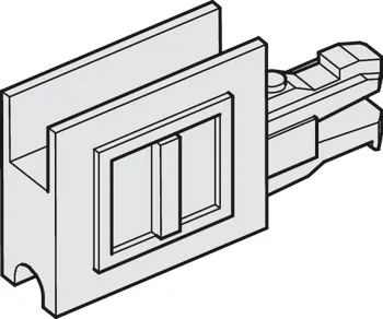 Piesă de capăt din plastic, pentru sistemul Häfele Slido F-Line14 25A, cu mâner