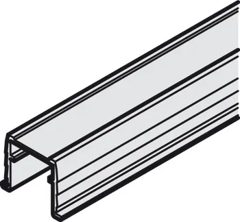 Șină de ghidare simplă inferioară, din aluminiu, fixare prin lipire