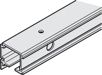 Șină de rulare combinată, Pregăurită, pentru montare pe perete sau montare de tavan, 39 x 41 mm (lăţ