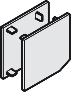 Capac de capăt din plastic, pentru șina de culisare și ghidare, grosime material de 19 mm