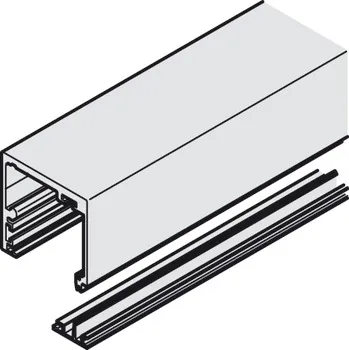 Șină de culisare superioară simplă, din aluminiu, pre-găurită, pentru montaj încastrat în tavan