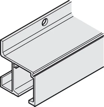 Șină de culisare superioară simplă, din aluminiu, pregăurită, lățime x înălțime: 47,5 x 47 mm, pent