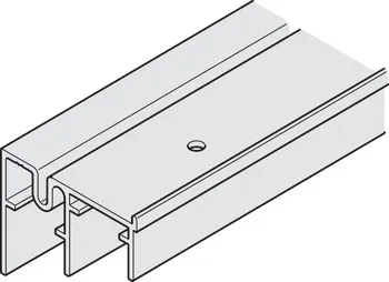 Șină de ghidare inferioară dublă, din aluminiu, montaj cu şuruburi