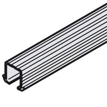 Șină de culisare superioară simplă, din aluminiu, montaj prin presare, fixare prin lipire