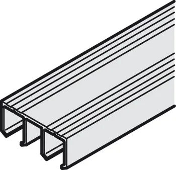Șină de culisare superioară dublă, din aluminiu, fixare cu șuruburi
