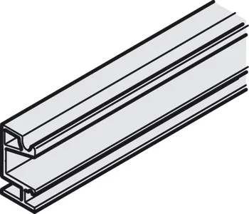 Șină de montaj, din aluminiu, pregăurită, lățime 19 mm