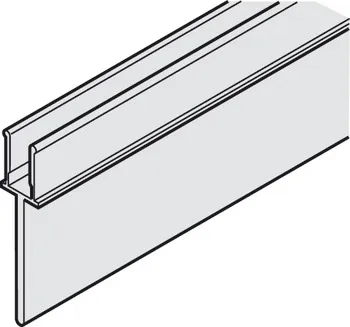 Perete intermediar, Pentru șină dublă de culisare, pregăurită, 10 x 42 mm (lățime x înălţime)