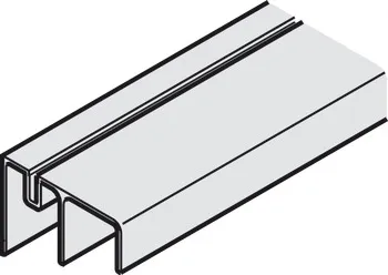 Șină de ghidare dublă inferioară, din aluminiu, montaj cu şuruburi