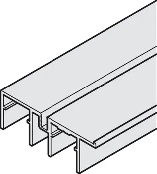 Șină de ghidare inferioară dublă, din aluminiu , fixare cu șuruburi în panoul de bază al mobilierul