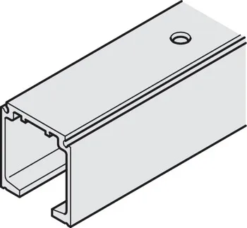 Șină de culisare superioară simplă, din aluminiu, pre-găurită, dimensiune 31 x 33 mm