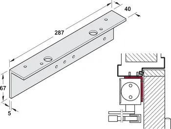 Consolă de fixare scafă, pentru instalare deasupra, pentru TS 4000, Geze