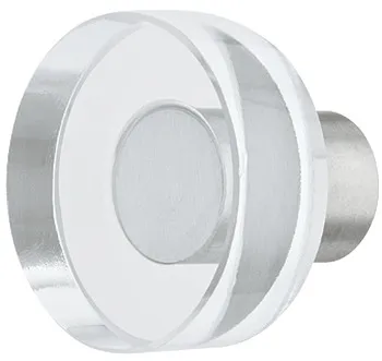 Buton pentru mobilier, pahar fără picior, bază, inox, rotund