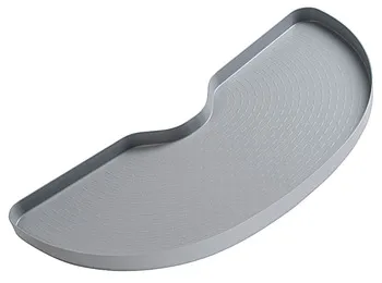 Extensie rotativă pentru dulapul de colţ cu carusel, cu poliţe rotative, gri aluminiu