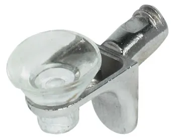Suport de poliţă, Pentru polițe din sticlă, aliaj de zinc, cu suport lat din plastic, cu 2 canale, c