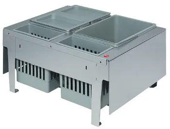 Sortator de gunoi cu trei coşuri, 1 x 18, 2 x 8,5 și 2 x 4,1 litri, tavă pentru ustensile, Hailo XXL