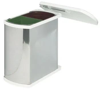 Coş dublu pentru sortare a gunoiului, 2 x 8 litri, Hailo Duo 3416-90