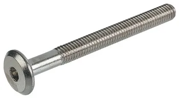 Șurub cu cap plat, cu filet M6, Cap interior imbus SW4