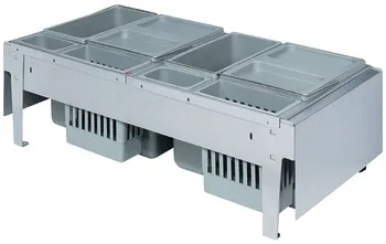 Sortator de gunoi cu trei coşuri, 2 x 18 şi 2 x 12 litri, Hailo XXL, 3630-90