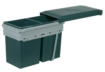 Coş dublu pentru sortare a gunoiului, 2 x 15 litri, Hailo Tandem 3663-10
