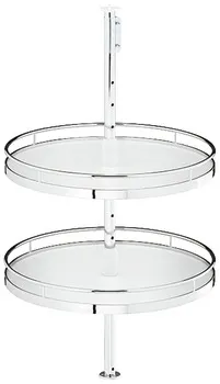 Feronerie rotativă de formă circulară, dulap superior, cu poliţe rotative, Uşă diagonală la 45°