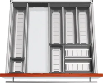 Set de tacâmuri, Blum Orga-Line, Tandembox, pentru înălțimea sistemului de sertare M, Înălțimea late