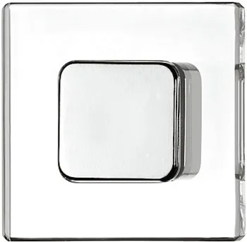Buton pentru mobilier, plastic, mâner transparent, pătrată