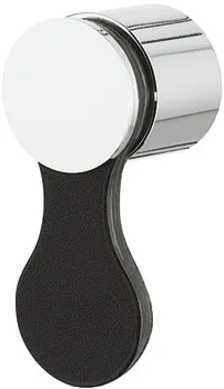 Knob chr.pol./lea.bla. 25x27mm