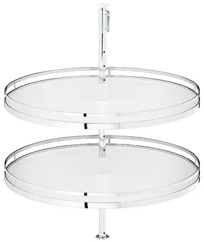 Feronerie rotativă de formă circulară, dulap de colț, cu poliţe rotative, Uşă diagonală la 45°