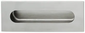 Mâner încastrat, inox, exterior dreptunghiular, interior oval